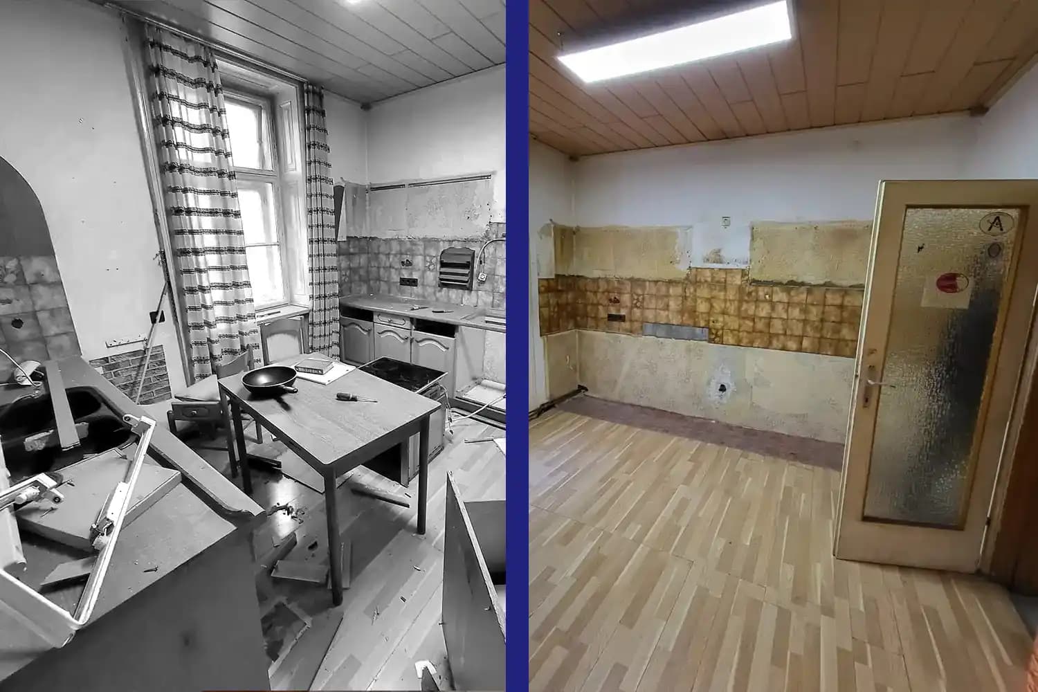 Vorher-Nachher Bild einer Entrümpelung – 1080 Wien, 2024